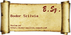 Bodor Szilvia névjegykártya