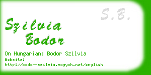 szilvia bodor business card